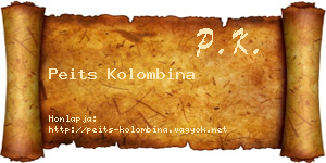 Peits Kolombina névjegykártya